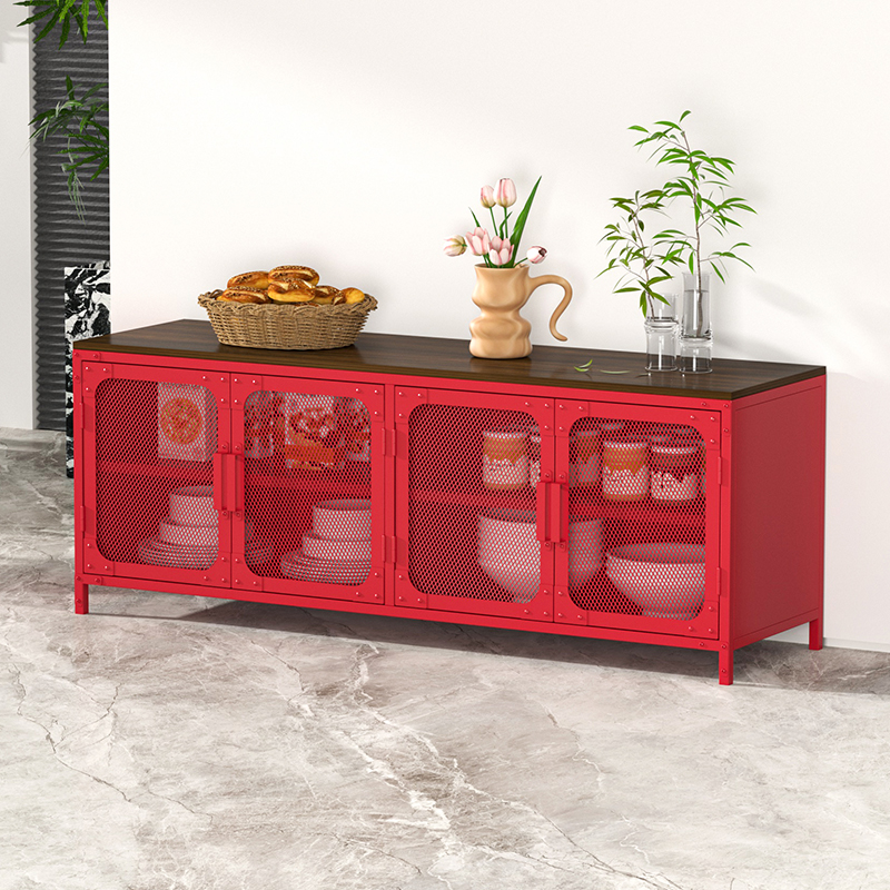 Industrial Style Metal Net Door Storage Cabinet