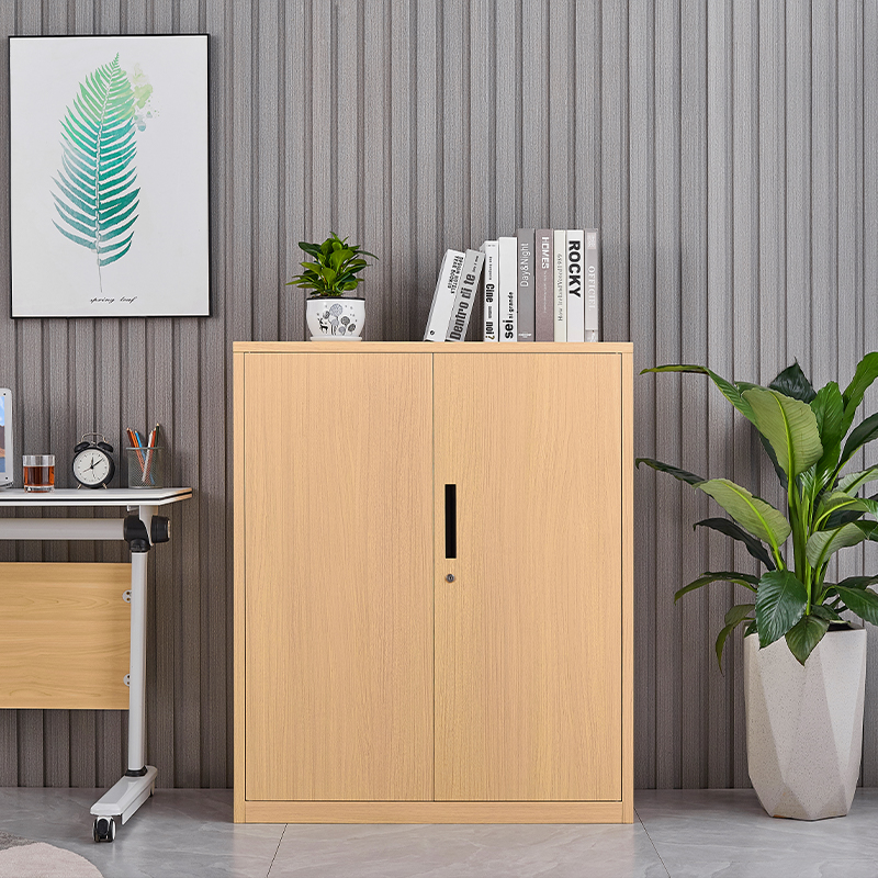 Wood-grain-low-cabinet-with-2-doors