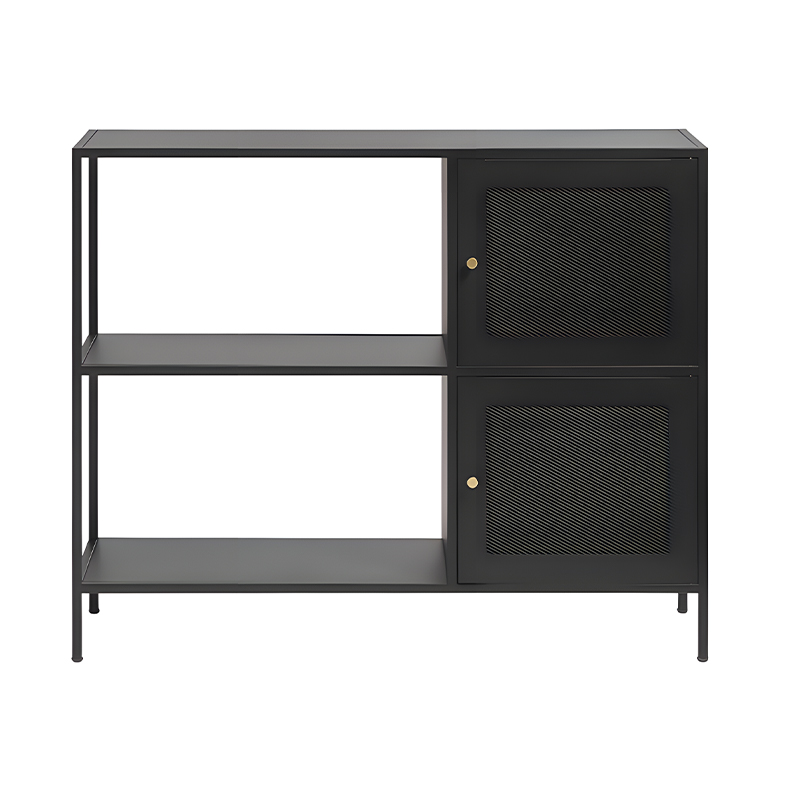 Double layer net door TV cabinet