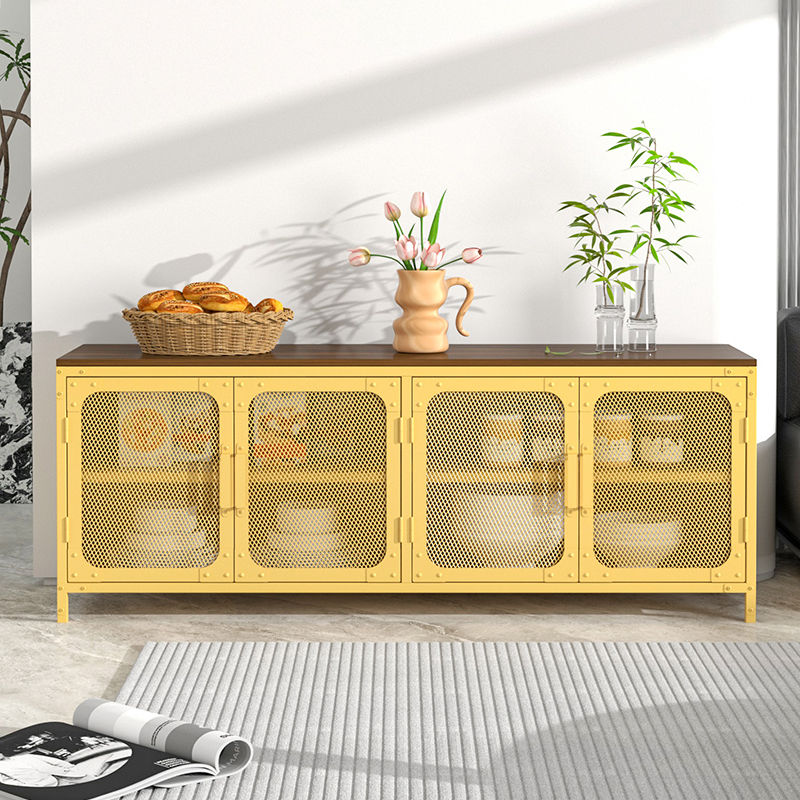 Industrial Style Metal Net Door Storage Cabinet