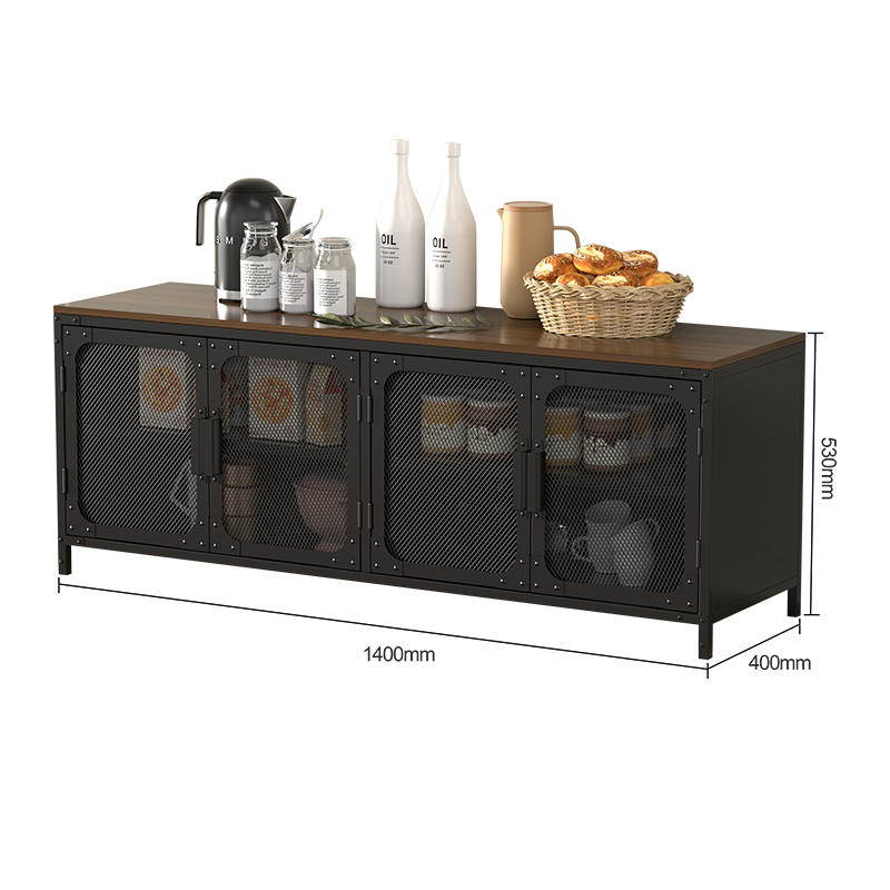 Industrial Style Metal Net Door Storage Cabinet