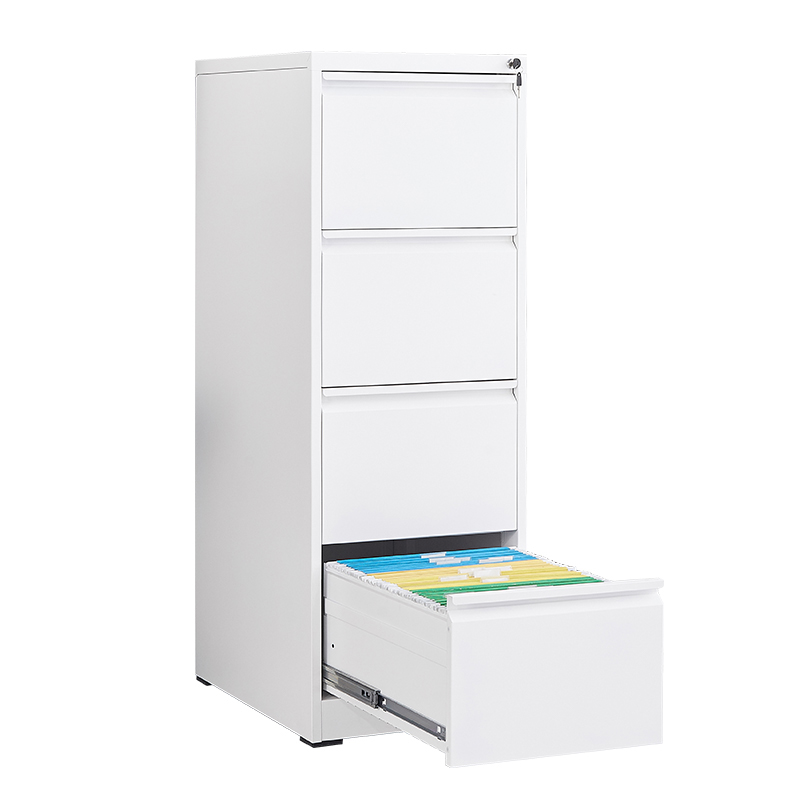 Narrow four drawer file cabinet