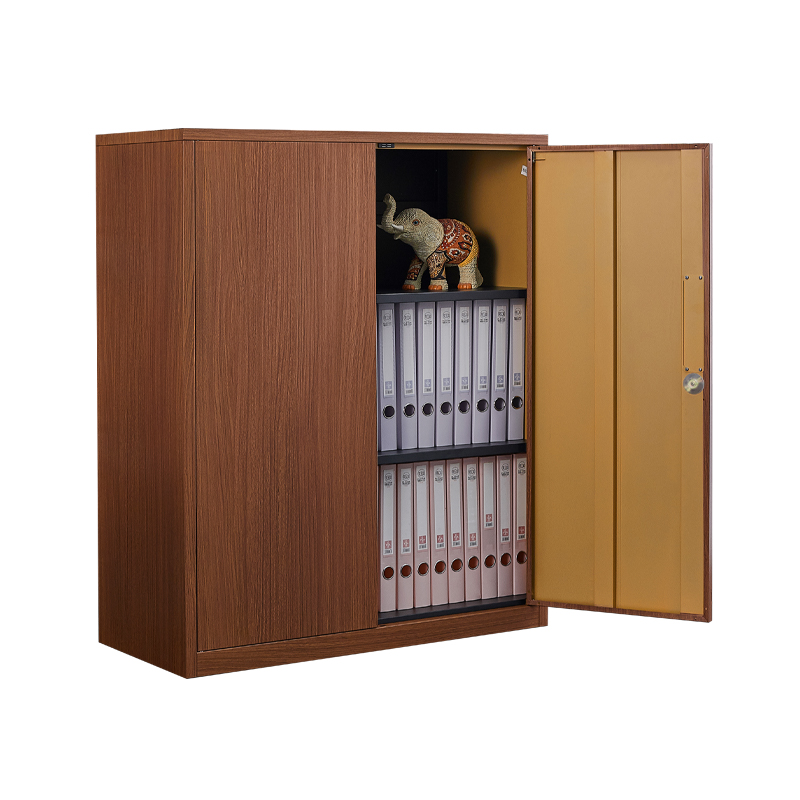 Wood-grain-low-cabinet-with-2-doors