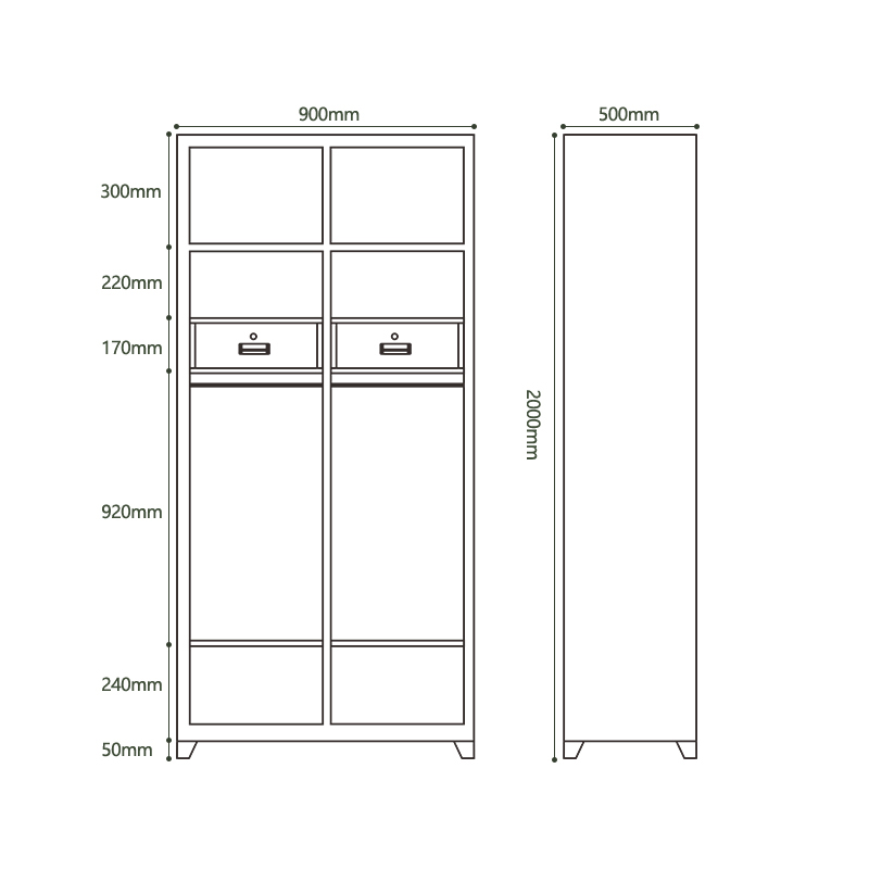 Multifunctional locker with 4 doors