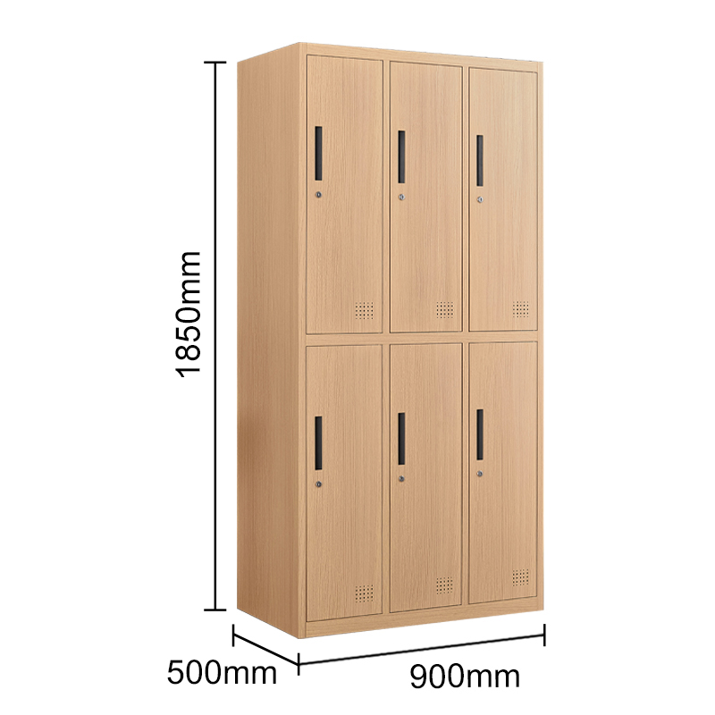 Wood grain six door locker