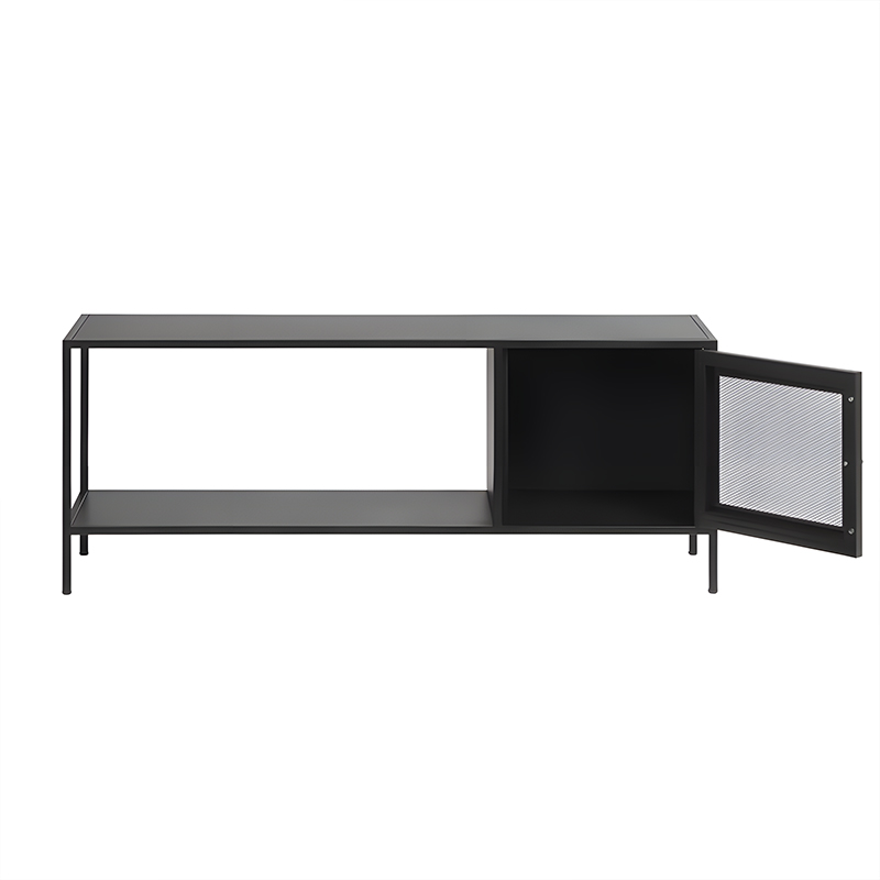 Single layer net door TV cabinet