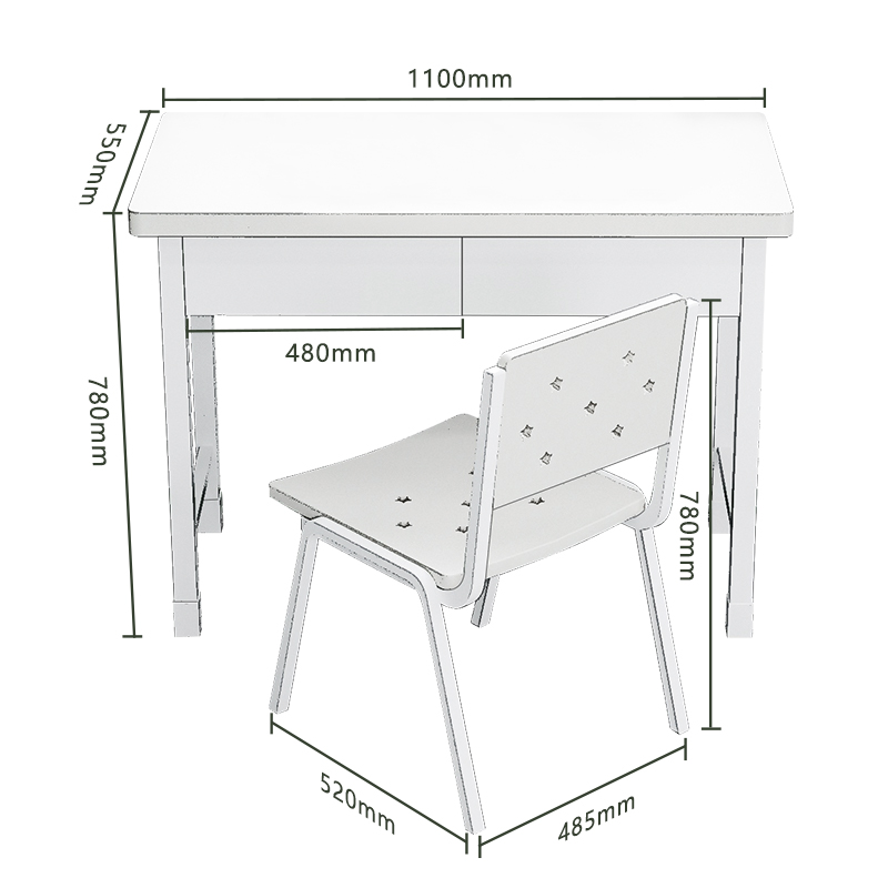 Two drawers study tables and chairs