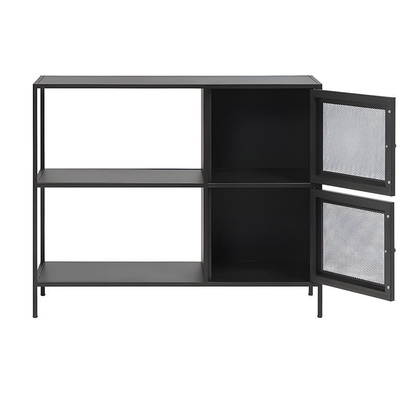 Double layer net door TV cabinet