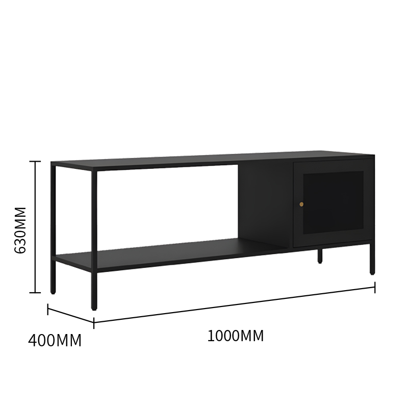 Single layer net door TV cabinet