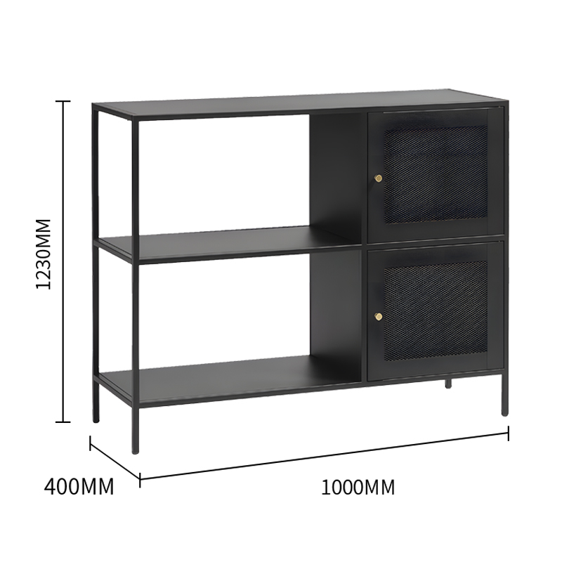 Double layer net door TV cabinet