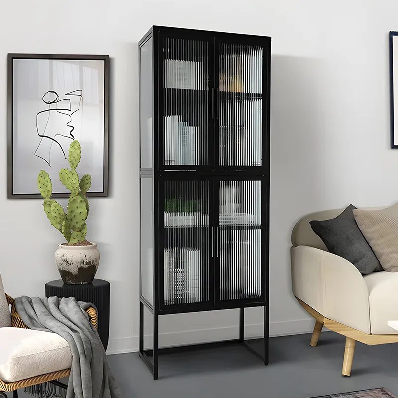 Glass high furniture cabinet