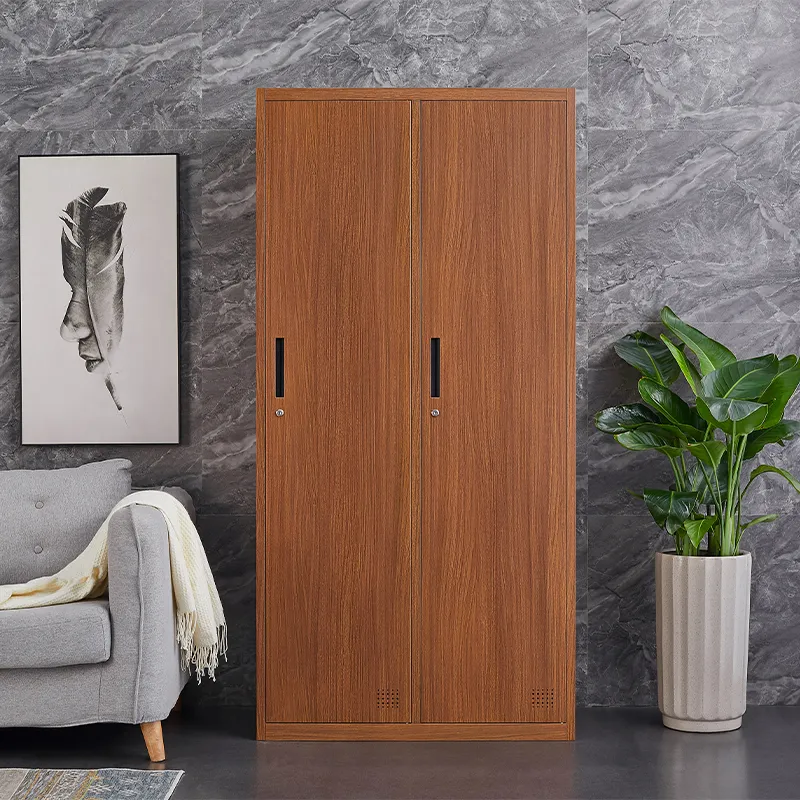 Wood grain two door locker