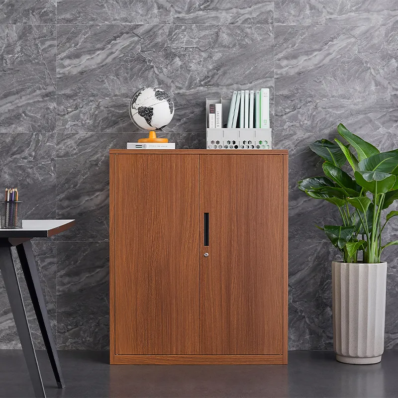 Wood-grain-low-cabinet-with-2-doors