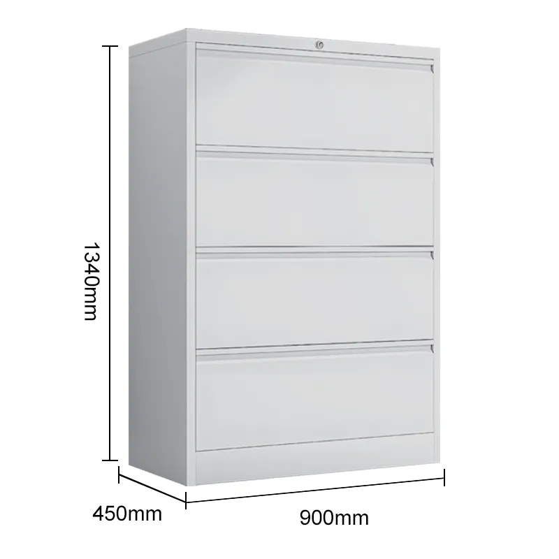 Wide four drawer file cabinet