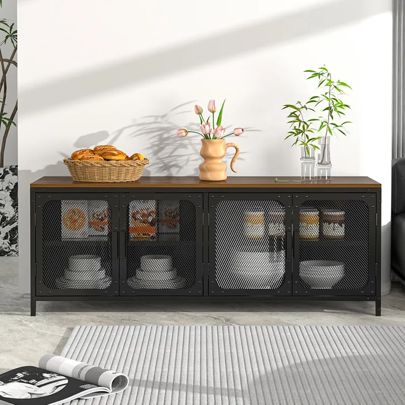 Industrial Style Metal Net Door Storage Cabinet