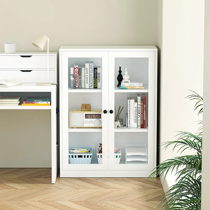 2 glass door filing cabinet