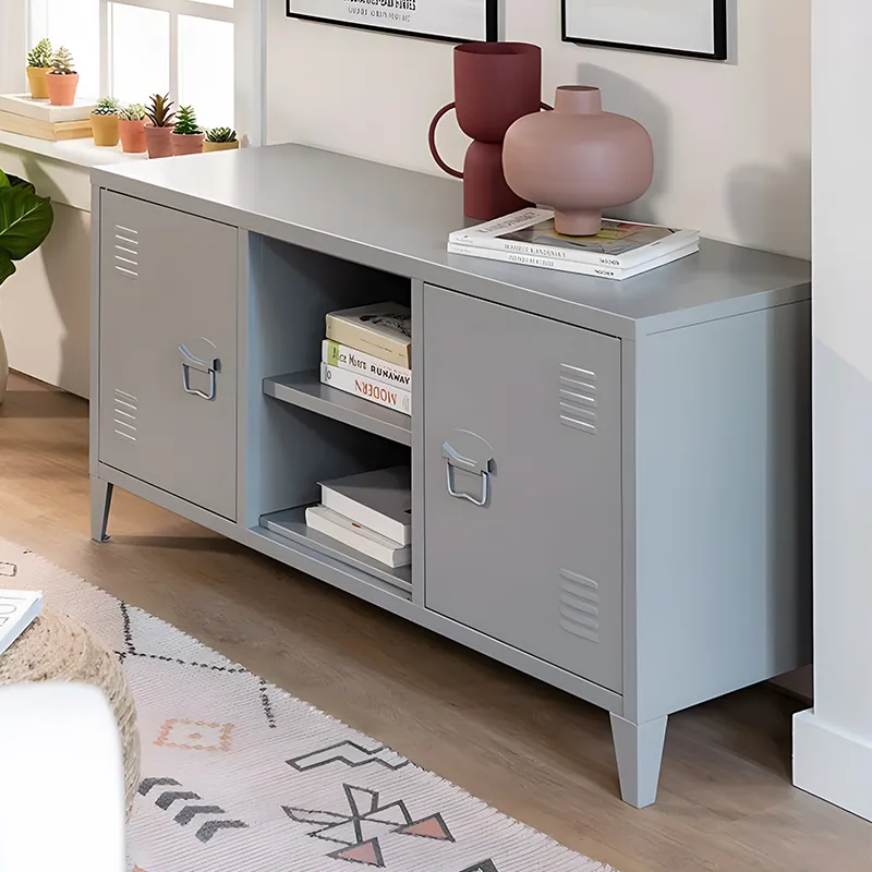 2 Doors Metal TV Cabinet Storage Cabinet