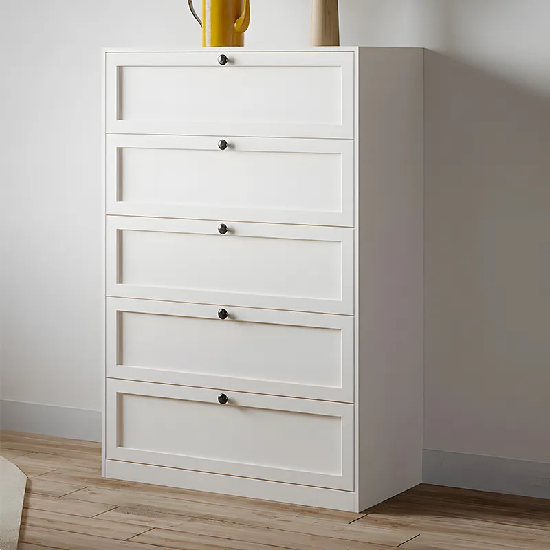 Metal White 5 Drawers Storage Cabinet