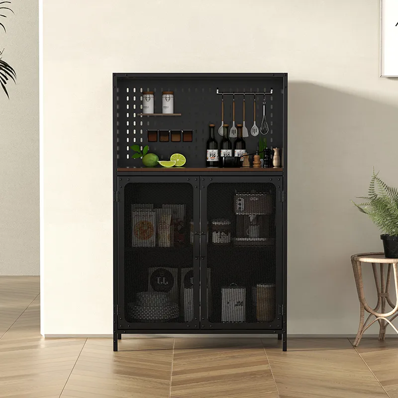 Living room Furniture Steel Wine Cabinet
