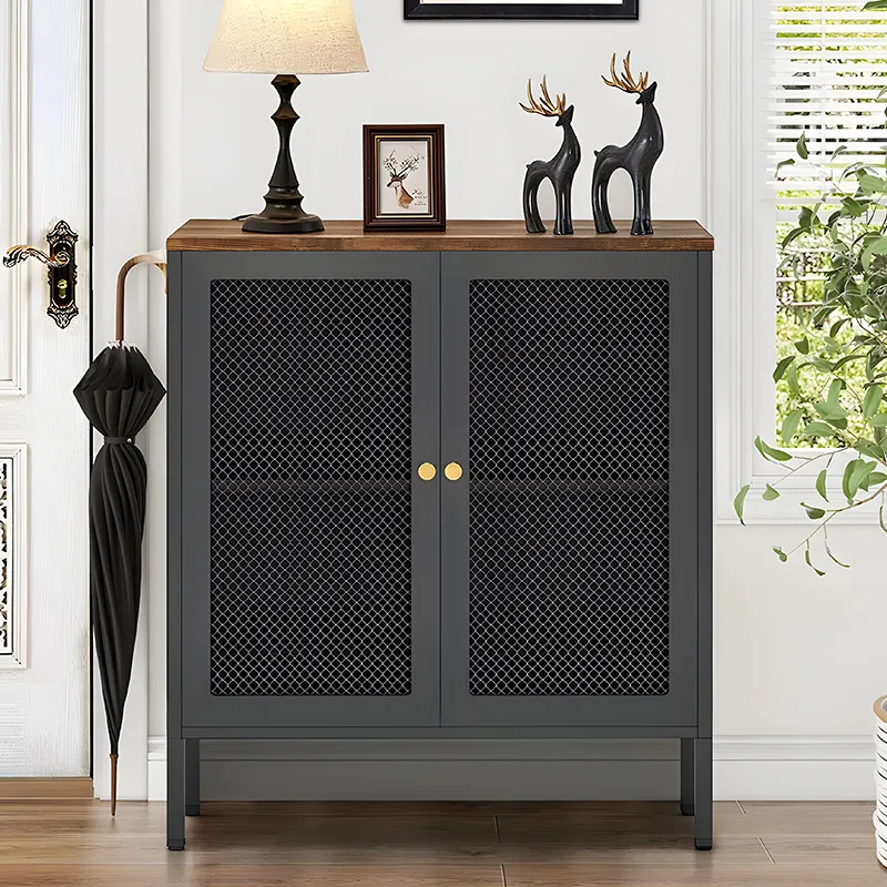 Kitchen Furniture Metal Wire Mesh Display Storage Cabinet