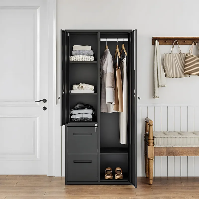 Modern Bedroom 2 Drawers Iron Storage Locker Cabinet