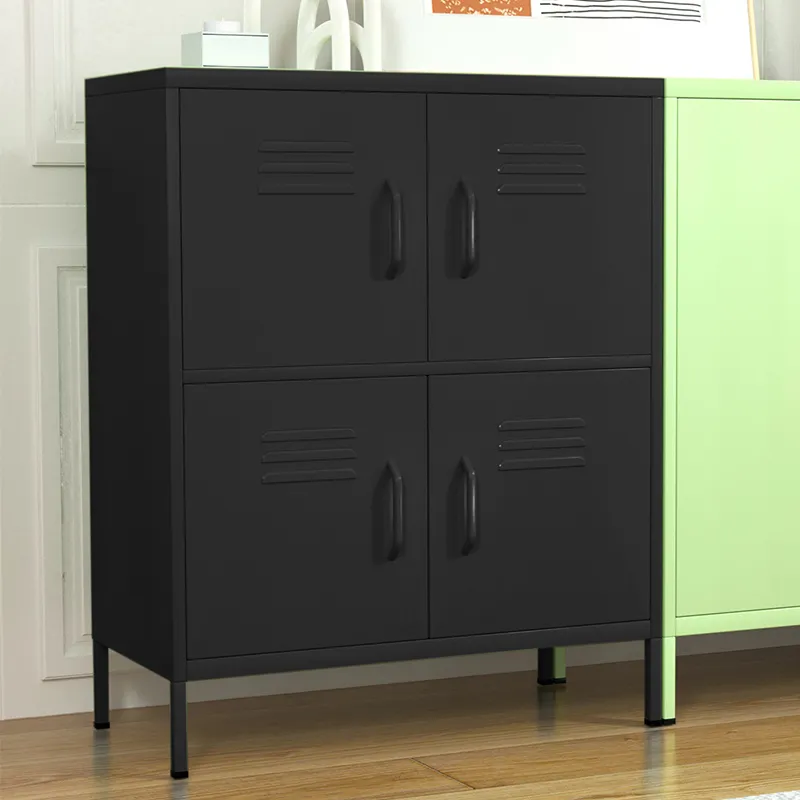 Four door home cabinet with docking feet