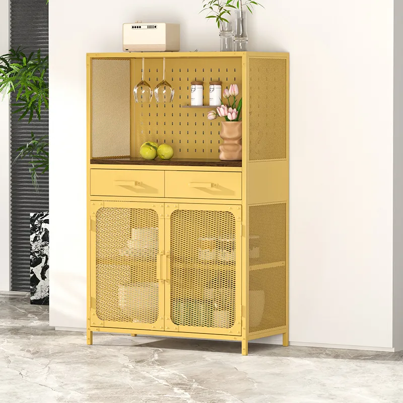 Modern Design Mesh Door Steel Wine Storage Cabinet
