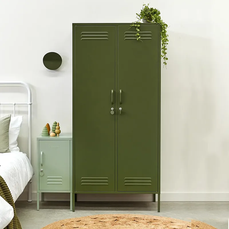 Home Furniture Colorful Two Door Steel Cabinet Wardrobe