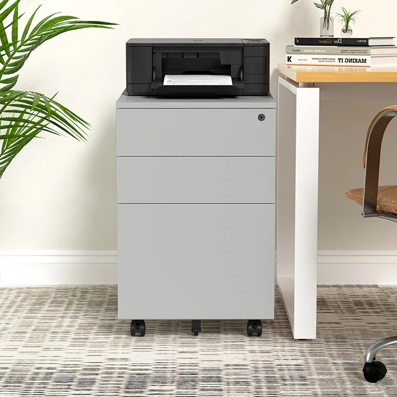 3 Drawer Mobile File Cabinet with Lock for Legal/Letter/A4 File