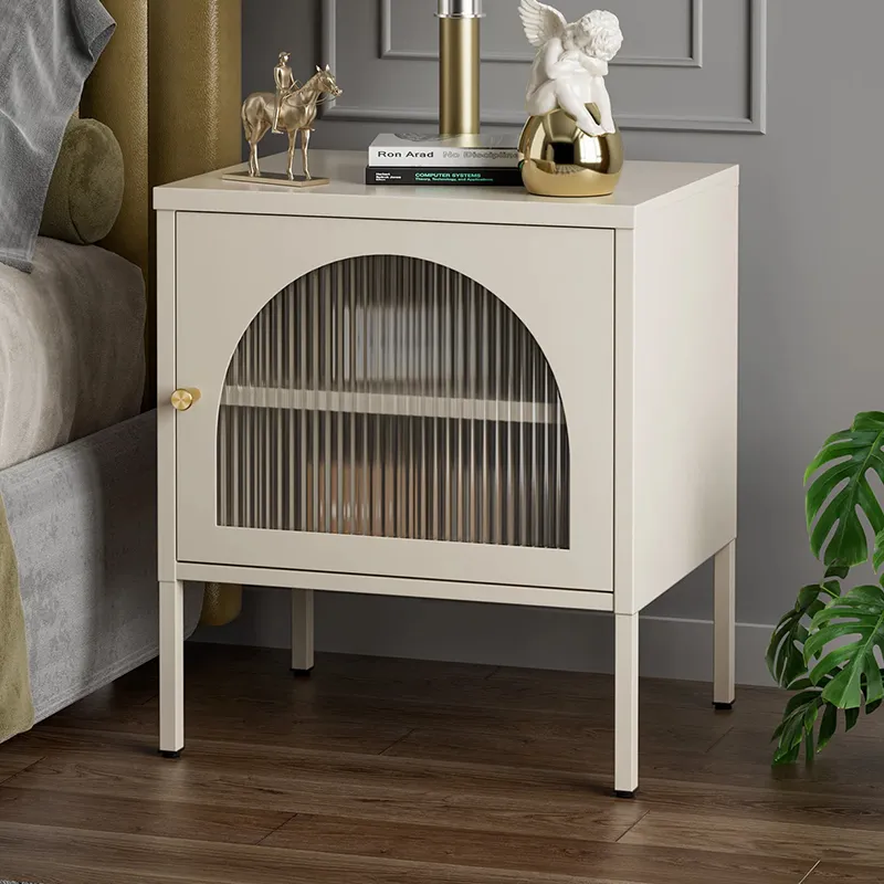 Steel Nightstand Living Room Bed Side Cabinet