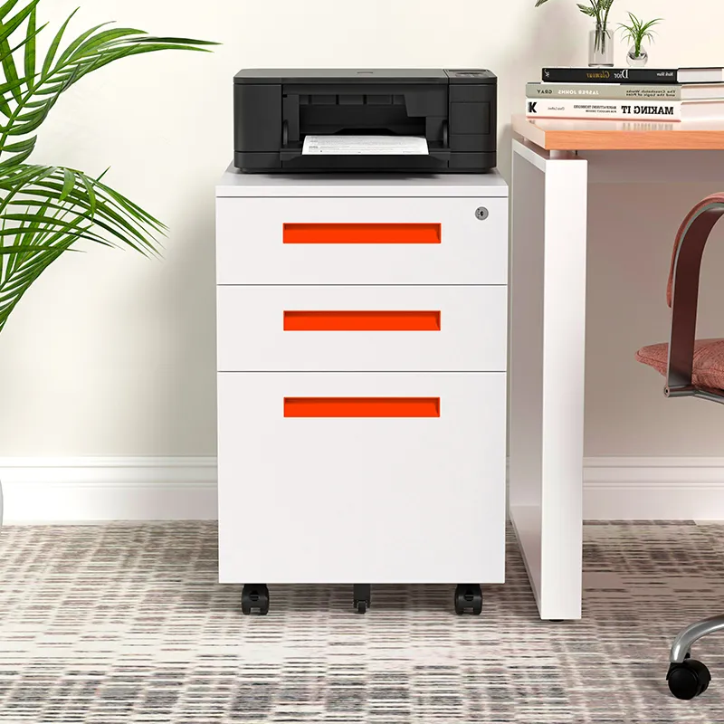 Mobile Filing Cabinet Hanging File Drawers with 3 Drawers, Rolling File Cabinet with Anti-tilt Wheels