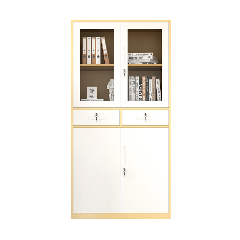 Metal Storage 2 Glass Door Steel Cabinet Locker