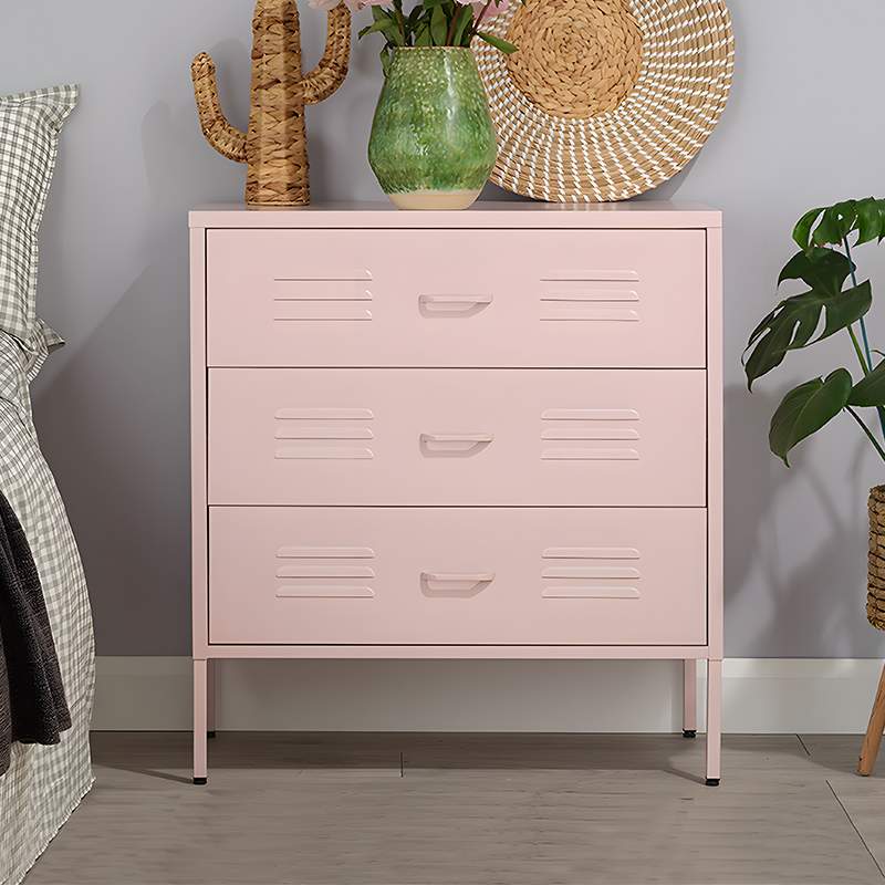 Living Room Metal 3 Drawers Storage Cabinet
