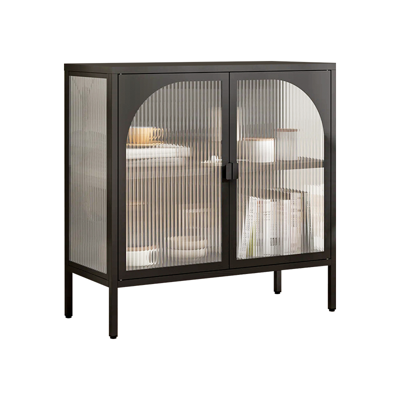 Metal Storage Cabinet with Glass Doors