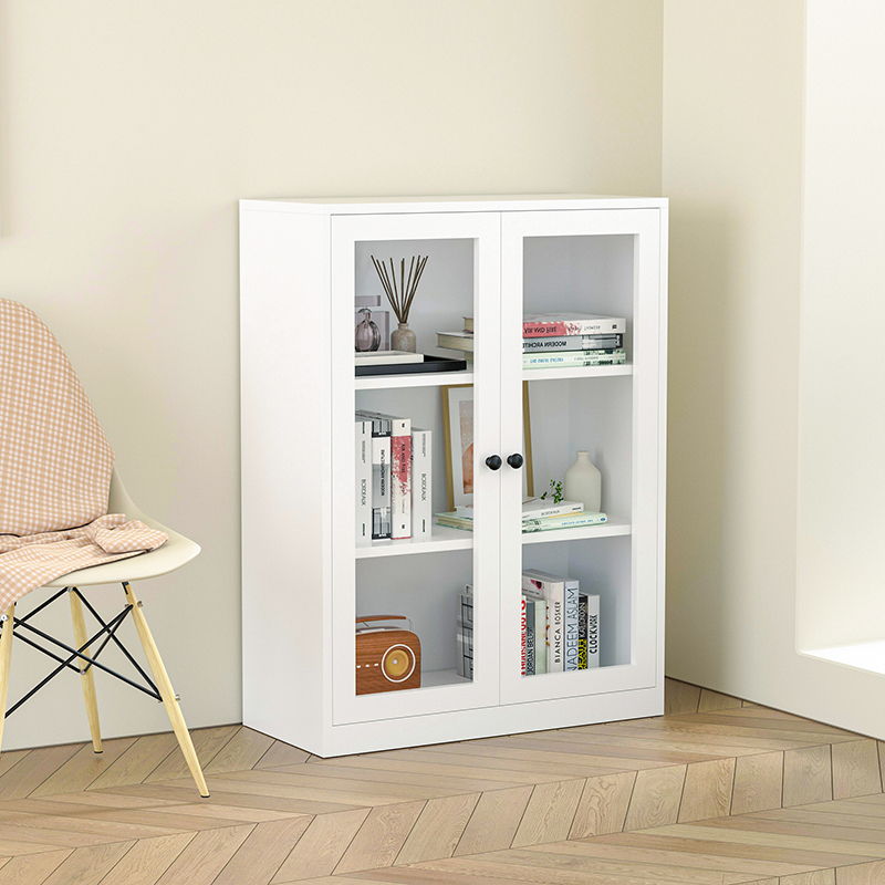 2 glass door filing cabinet