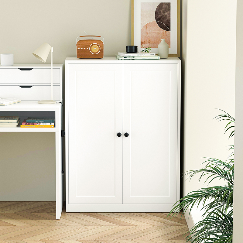 White 2Door Steel Metal Cabinet