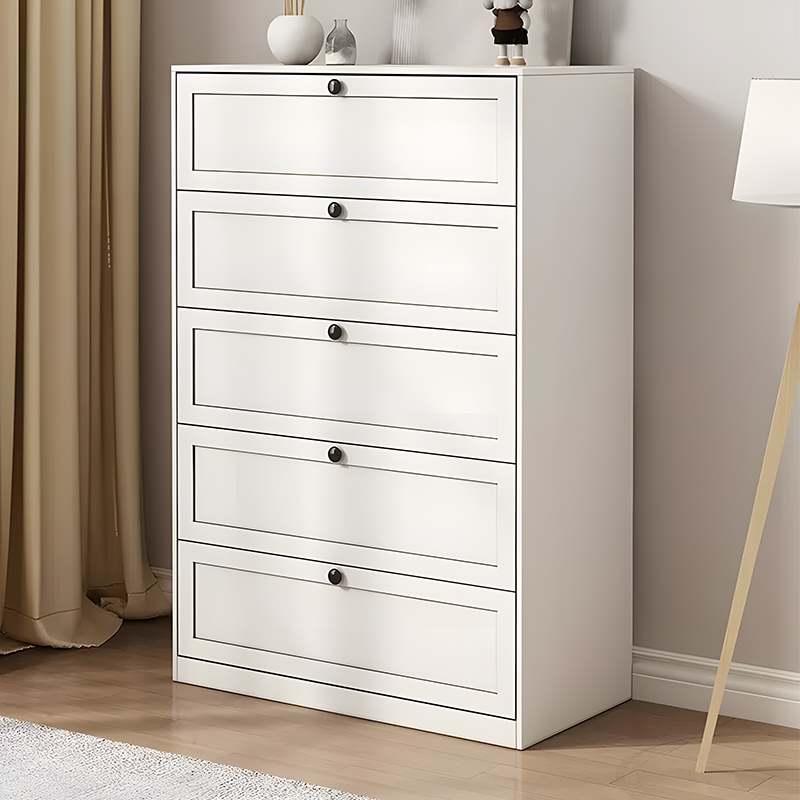 Metal White 5 Drawers Storage Cabinet