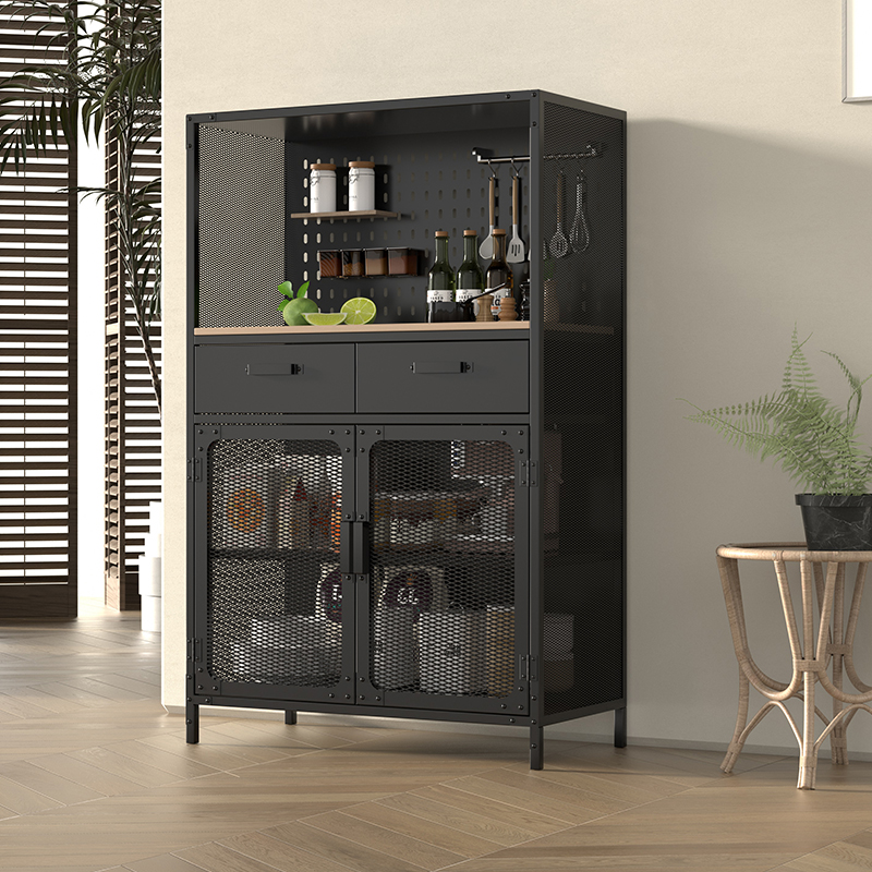 Industrial Style 2 Drawers Metal Storage Cabinet