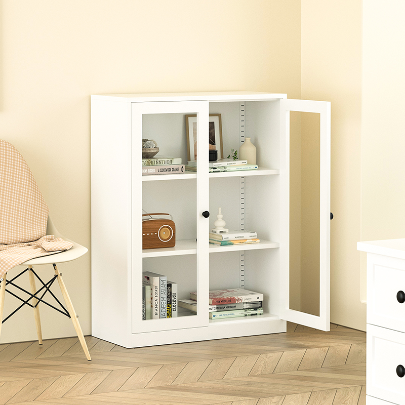 2 glass door filing cabinet