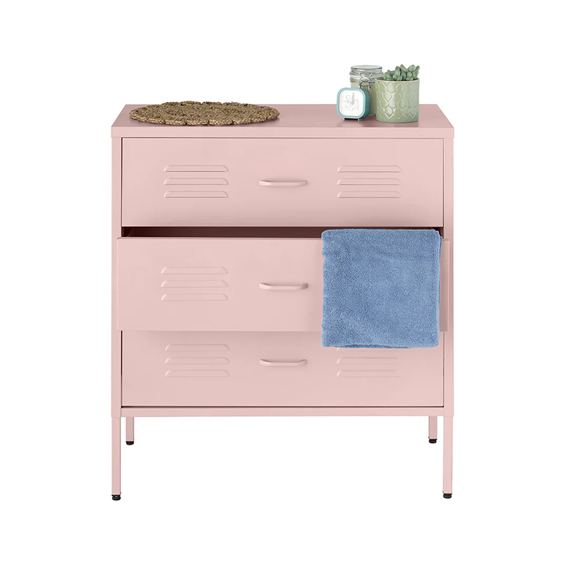 Living Room Metal 3 Drawers Storage Cabinet