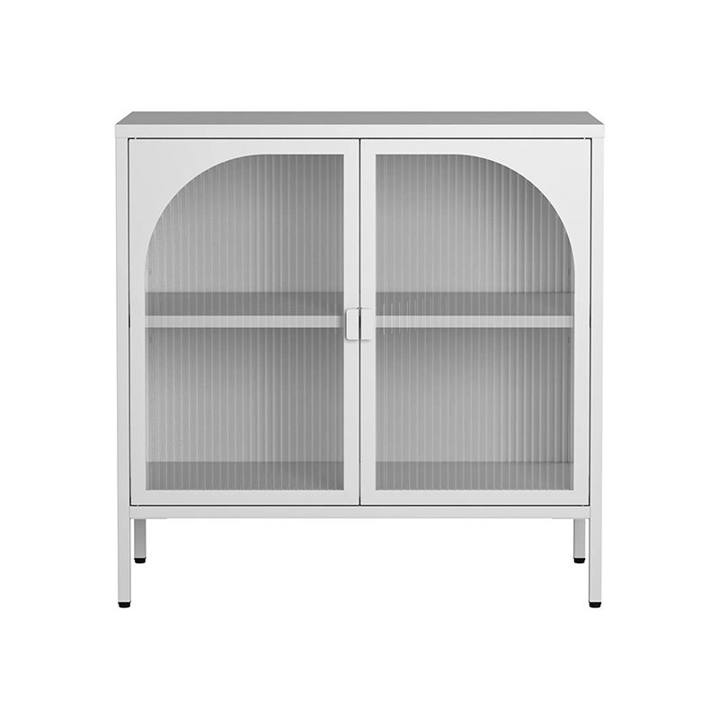 Metal Storage Cabinet with Glass Doors