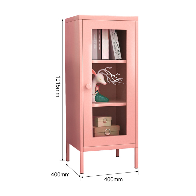 Plug in low glass single door cabinet