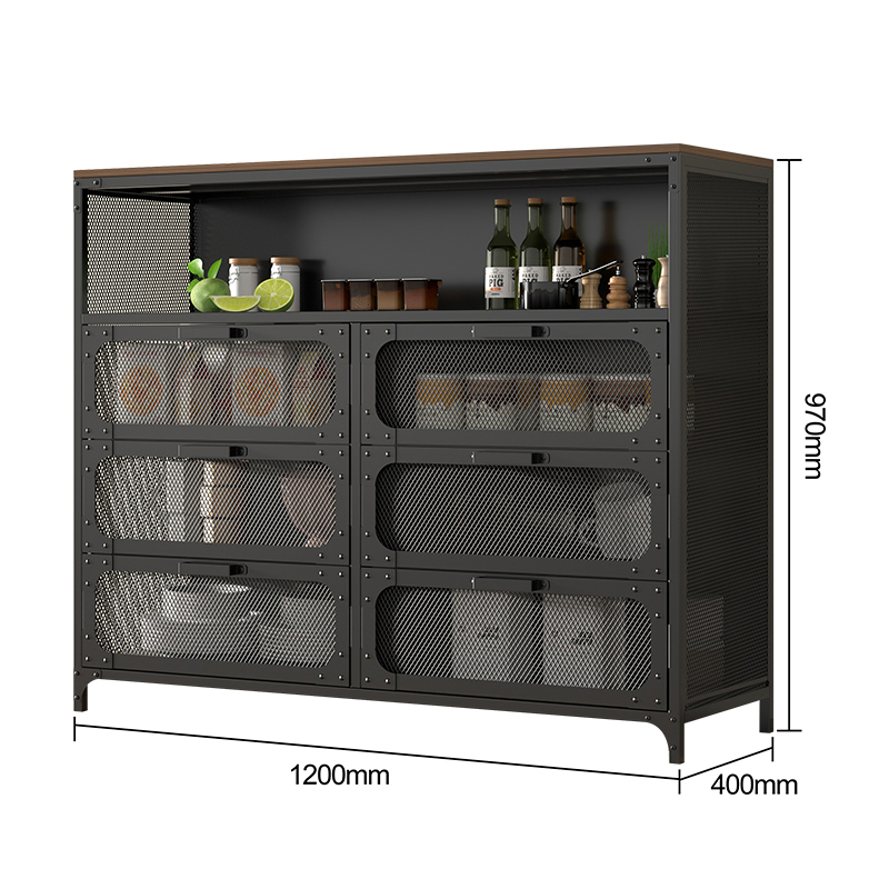 Vintage Style Furniture 6 Doors Wine Cabinet