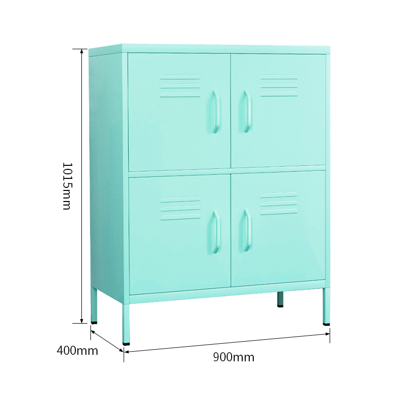 Four door home cabinet with docking feet