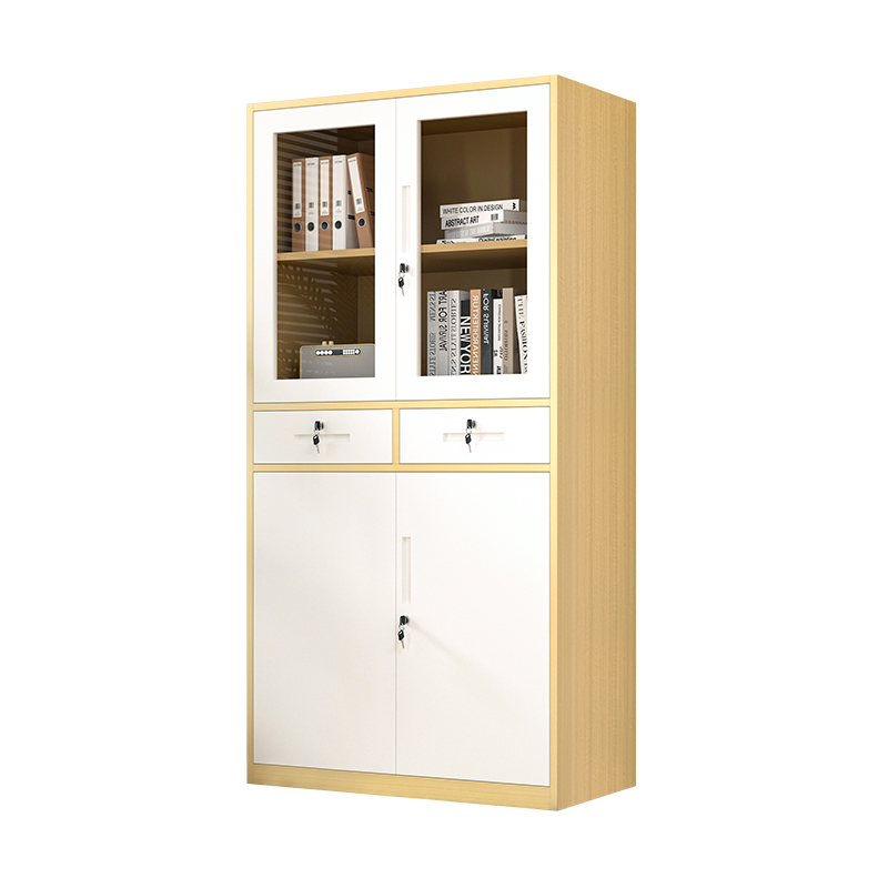 Metal Storage 2 Glass Door Steel Cabinet Locker