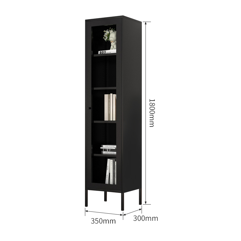 Docking station foot single open glass cabinet