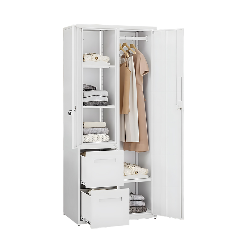 Modern Bedroom 2 Drawers Iron Storage Locker Cabinet