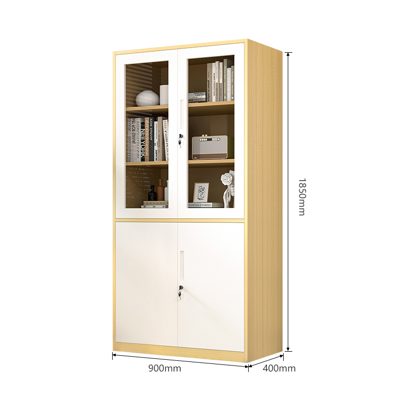 Multi-Function Glass Door And Steel Door Office Storage Cabinets