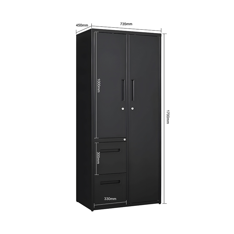 Modern Bedroom 2 Drawers Iron Storage Locker Cabinet