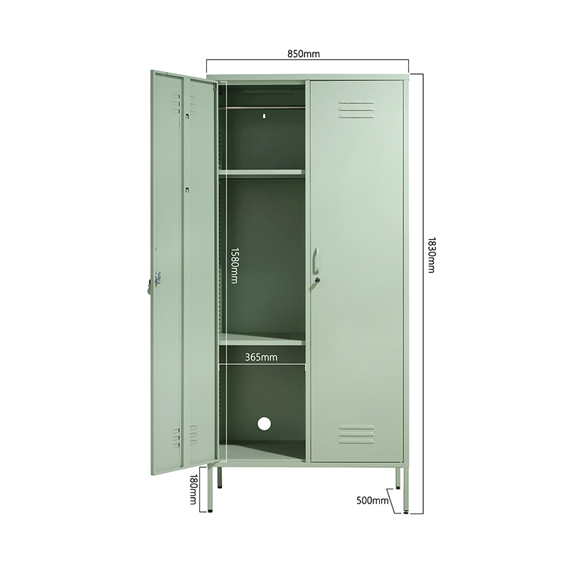 Home Furniture Colorful Two Door Steel Cabinet Wardrobe